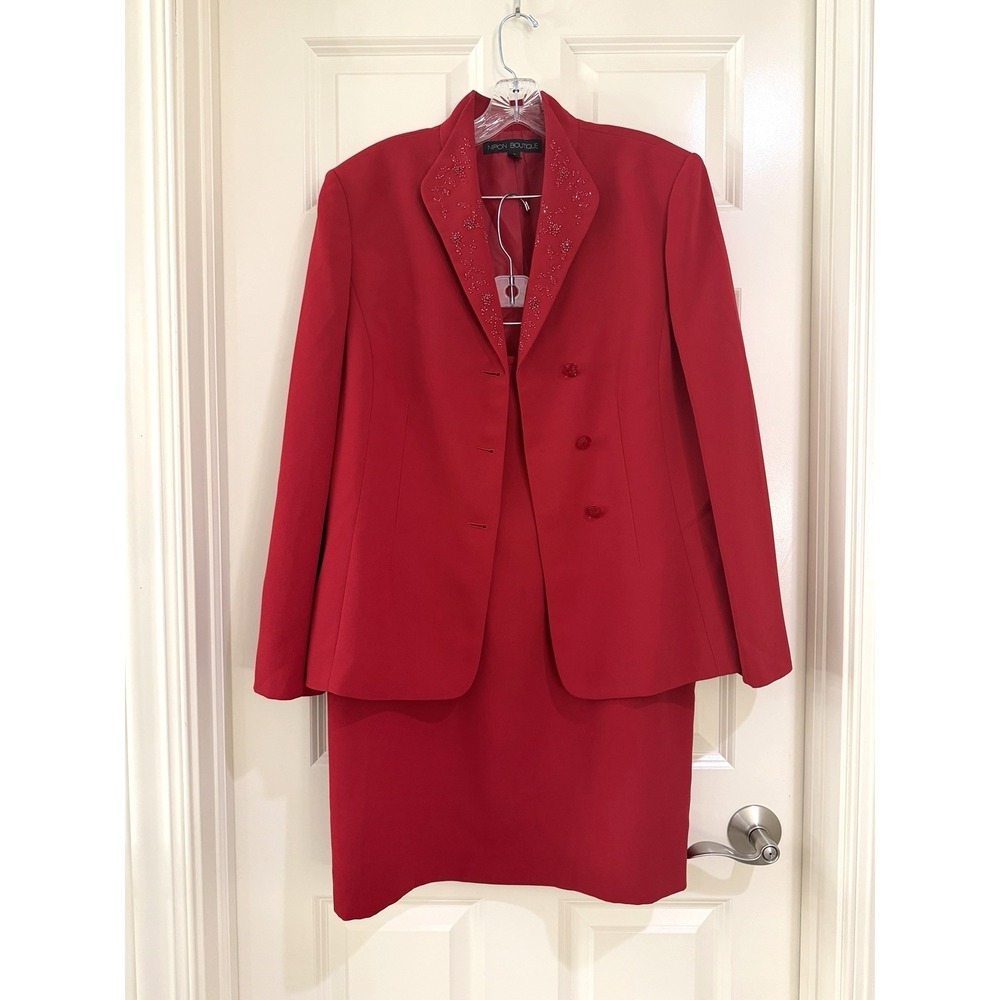 nipon boutique women 2- piece skirt suits size 16